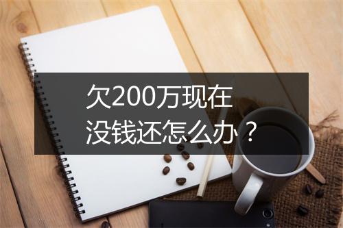 欠200万现在没钱还怎么办？