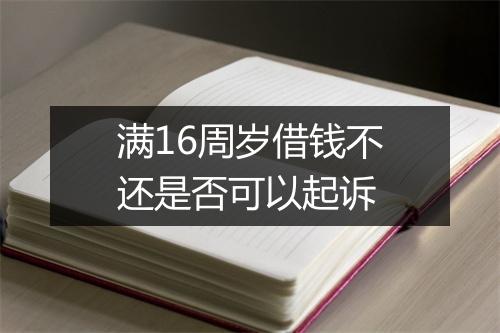 满16周岁借钱不还是否可以起诉