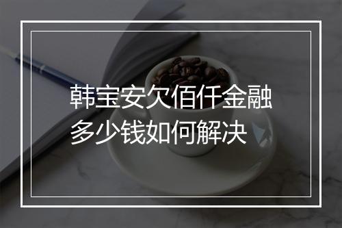 韩宝安欠佰仟金融多少钱如何解决