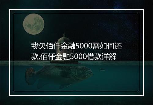 我欠佰仟金融5000需如何还款,佰仟金融5000借款详解