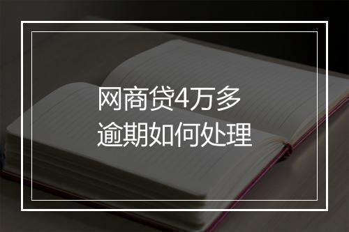 网商贷4万多逾期如何处理