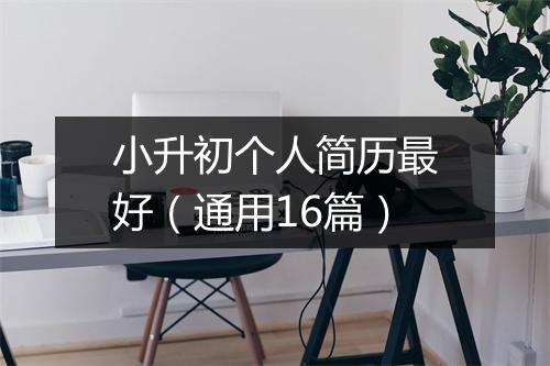小升初个人简历最好（通用16篇）