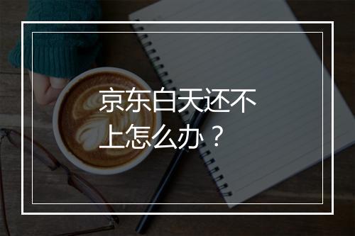 京东白天还不上怎么办？