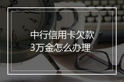 中行信用卡欠款3万金怎么办理