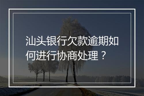汕头银行欠款逾期如何进行协商处理？