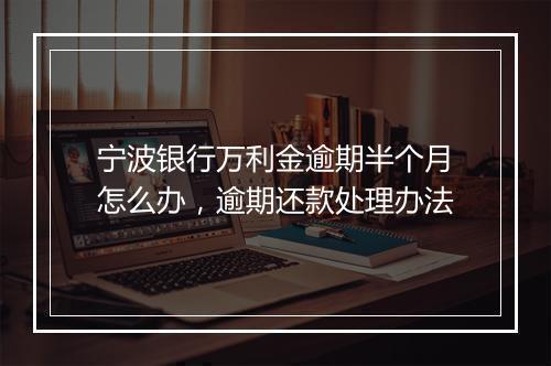 宁波银行万利金逾期半个月怎么办，逾期还款处理办法