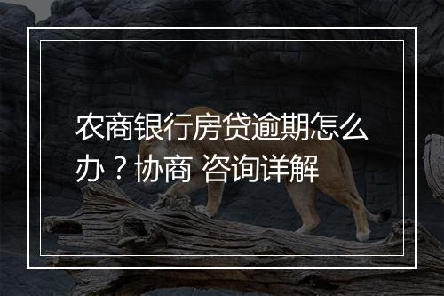 农商银行房贷逾期怎么办？协商 咨询详解