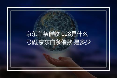京东白条催收 028是什么号码,京东白条催款 是多少