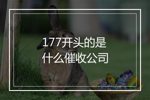 177开头的是什么催收公司