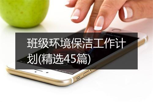 班级环境保洁工作计划(精选45篇)