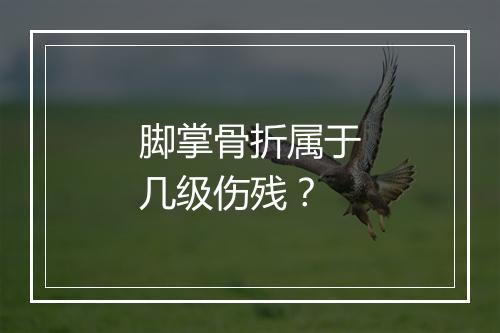 脚掌骨折属于几级伤残？
