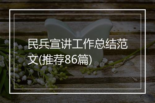 民兵宣讲工作总结范文(推荐86篇)