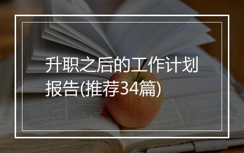升职之后的工作计划报告(推荐34篇)