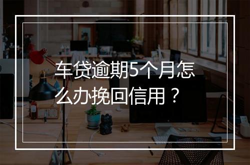 车贷逾期5个月怎么办挽回信用？