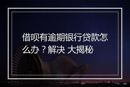 借呗有逾期银行贷款怎么办？解决 大揭秘