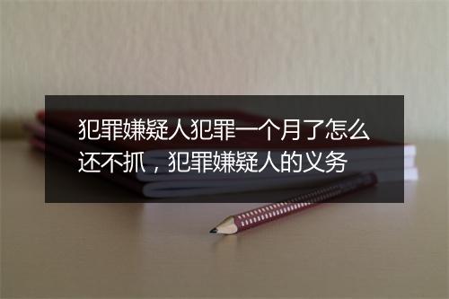 犯罪嫌疑人犯罪一个月了怎么还不抓，犯罪嫌疑人的义务