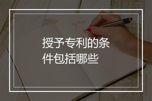 授予专利的条件包括哪些