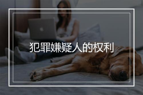 犯罪嫌疑人的权利