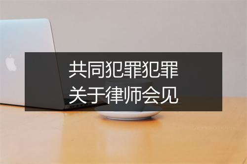 共同犯罪犯罪关于律师会见