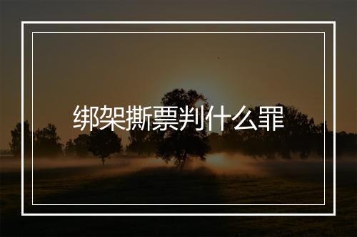 绑架撕票判什么罪