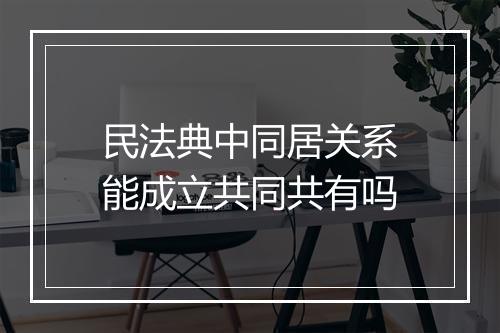 民法典中同居关系能成立共同共有吗