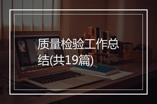质量检验工作总结(共19篇)