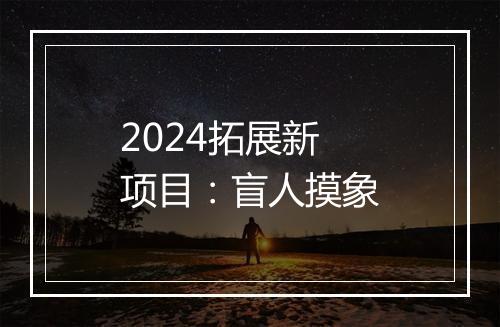 2024拓展新项目：盲人摸象