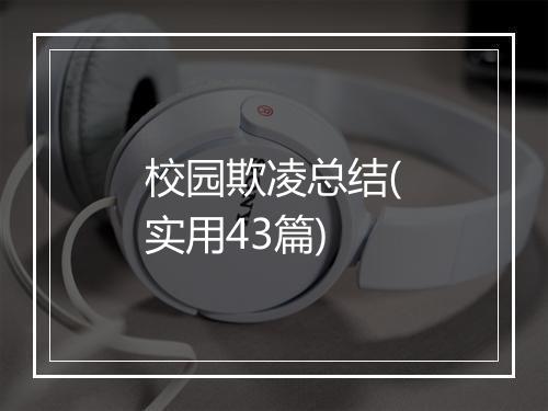 校园欺凌总结(实用43篇)