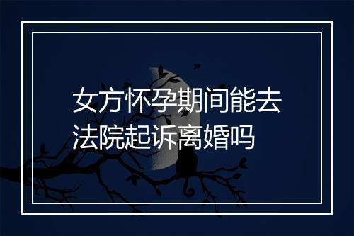 女方怀孕期间能去法院起诉离婚吗