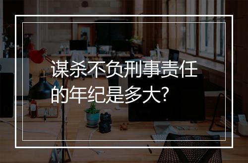 谋杀不负刑事责任的年纪是多大?