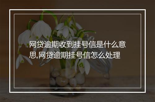 网贷逾期收到挂号信是什么意思,网贷逾期挂号信怎么处理