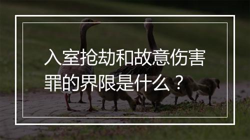 入室抢劫和故意伤害罪的界限是什么？