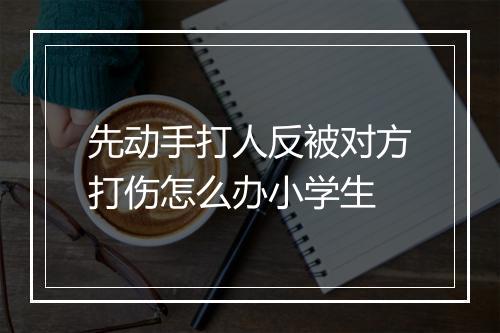 先动手打人反被对方打伤怎么办小学生