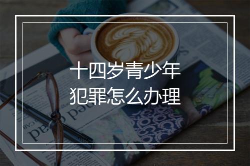 十四岁青少年犯罪怎么办理
