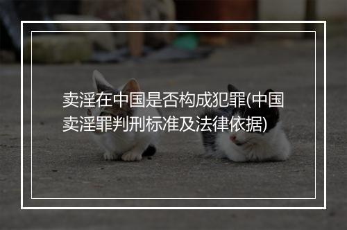 卖淫在中国是否构成犯罪(中国卖淫罪判刑标准及法律依据)