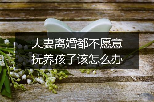 夫妻离婚都不愿意抚养孩子该怎么办