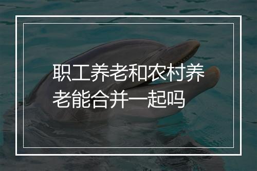 职工养老和农村养老能合并一起吗