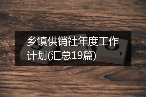 乡镇供销社年度工作计划(汇总19篇)