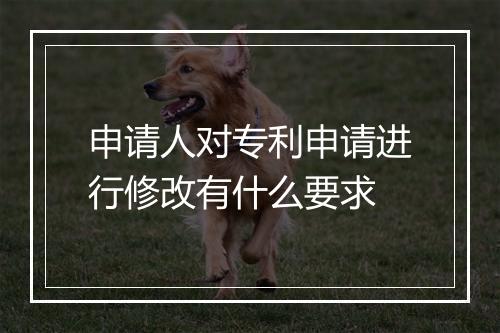 申请人对专利申请进行修改有什么要求
