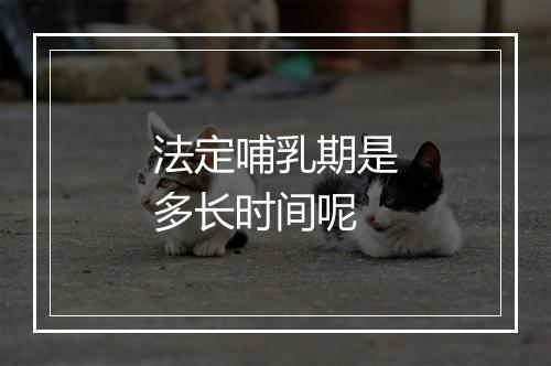 法定哺乳期是多长时间呢
