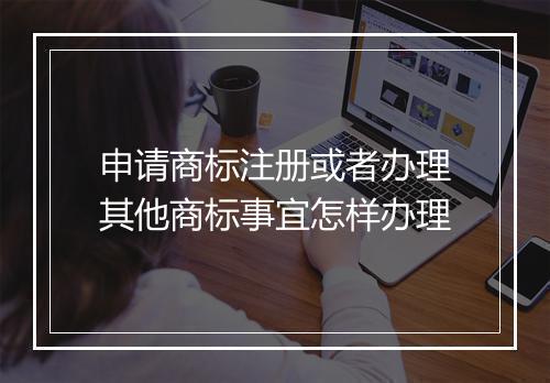申请商标注册或者办理其他商标事宜怎样办理