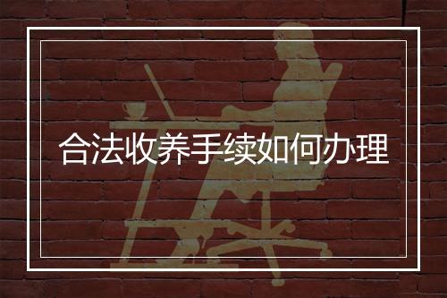 合法收养手续如何办理