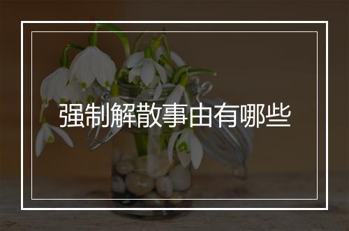 强制解散事由有哪些