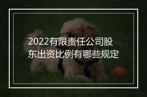 2022有限责任公司股东出资比例有哪些规定