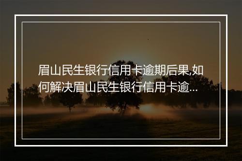 眉山民生银行信用卡逾期后果,如何解决眉山民生银行信用卡逾期问题