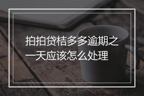拍拍贷桔多多逾期之一天应该怎么处理