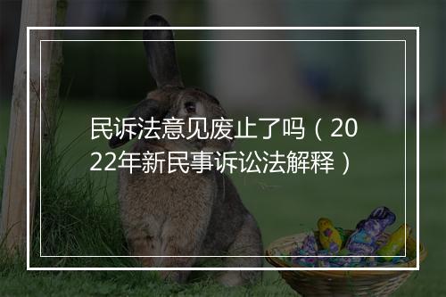 民诉法意见废止了吗（2022年新民事诉讼法解释）