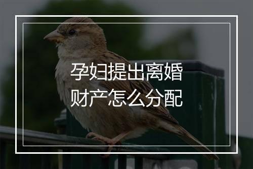 孕妇提出离婚财产怎么分配