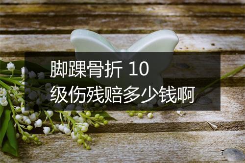 脚踝骨折 10 级伤残赔多少钱啊
