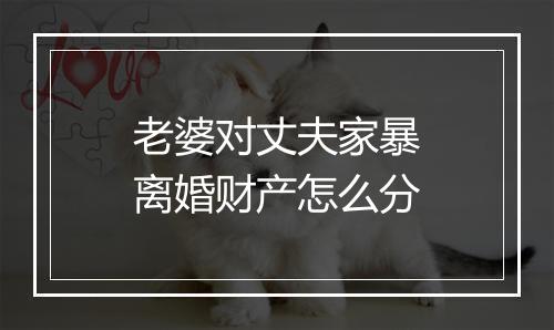 老婆对丈夫家暴离婚财产怎么分